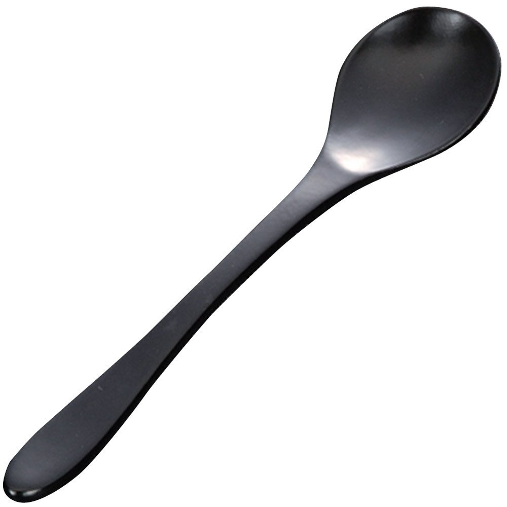 (Yamashita kogei) Yamasita Craft 26040640 Round Spoon, Made in Japan, Large, Black