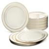 " OCCASIONS " 120 Plates Pack, Heavyweight Disposable Wedding Party Plastic Plates (6.25'' Dessert/Bread Plate, Lace in Ivory & Gold) view 1