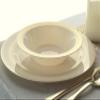 " OCCASIONS " 120 Plates Pack, Heavyweight Disposable Wedding Party Plastic Plates (6.25'' Dessert/Bread Plate, Lace in Ivory & Gold) view 4