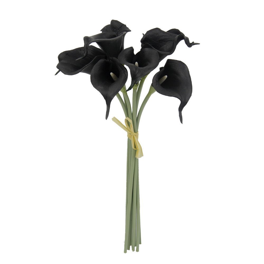 Angel Isabella Lot of 60-Real Touch Calla Lilies (Black)