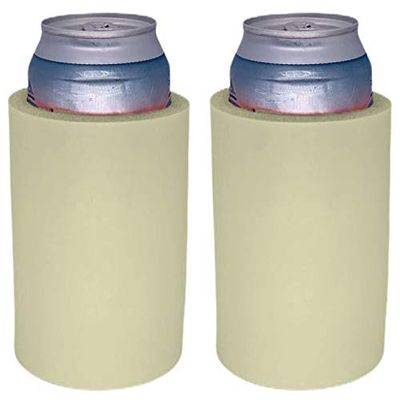 Blank Thick Foam Old School Can Cooler (2 Pack, Natural)