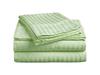 LaxLinen 100% Egyptian Cotton 4 PCs Bed Sheet Set (+24 Inch) Extra Deep Pocket Queen Bed Size, Sage Stripe 600 Thread Count view 2