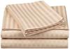 LaxLinen 100% Egyptian Cotton 4 PCs Bed Sheet Set (+24 Inch) Extra Deep Pocket California/King-Cal King, Beige Stripe 600 Thread Count view 1