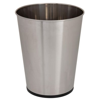 Bath Bliss 5 Liter Small Wastebasket, Stainless Steel | Compact Round Open Top Trash Can | Durable Bathroom Bedroom Dorm Office Garbage Bin | Stylish Space-Saving Waste Disposal Container