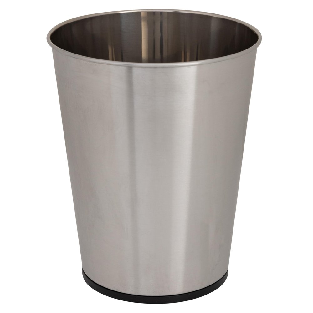 Bath Bliss 5 Liter Small Wastebasket, Stainless Steel | Compact Round Open Top Trash Can | Durable Bathroom Bedroom Dorm Office Garbage Bin | Stylish Space-Saving Waste Disposal Container