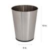 Bath Bliss 5 Liter Small Wastebasket, Stainless Steel | Compact Round Open Top Trash Can | Durable Bathroom Bedroom Dorm Office Garbage Bin | Stylish Space-Saving Waste Disposal Container view 3