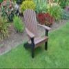 A & L Furniture Poly Fanback Adirondack Chair with Black Frame, Tudor Brown view 1