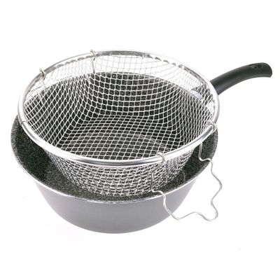 ALLUFLON Tradition Italy Fryer with Basket, Aluminium, Black, 24 cm