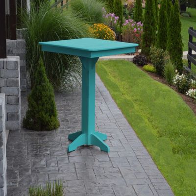 A & L Furniture Square bar Table with 2" Umbrella Hole, Aruba Blue