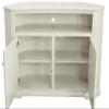 American Heartland Poplar Tall Curve Corner TV Stand in Soft White view 2