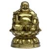 Chinese Fengshui Handmade Brass Buddha Sitting on Lotu Statue Golden Wealth Figurine Home Decor Gift view 1