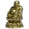 Chinese Fengshui Handmade Brass Buddha Sitting on Lotu Statue Golden Wealth Figurine Home Decor Gift view 2