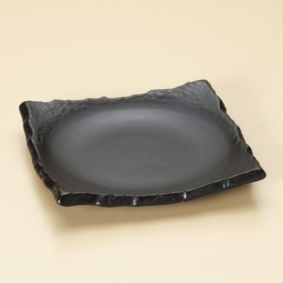 Stone Square Ceramic Board Length (Small), 6.8 x 6.8 x 1.2 inches (17.2 x 17.2 x 3 cm), 12.5 oz (370 g), Ceramic Board, Direct Fire, Restaurant, Stylish, Tableware, Commercial Use