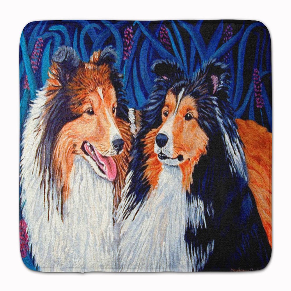 Caroline's Treasures 7508RUG Sheltie Machine Washable Memory Foam Mat, Bathroom Rug, Non-Slip Bath Mat, Durable Thick Washable Rugs for Kitchen, Bathroom Quick Dry, Decorative Artwork,