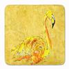Caroline's Treasures 8872RUG Flamingo on Yellow Machine Washable Memory Foam Mat, Bathroom Rug, Non-Slip Bath Mat, Durable Thick Washable Rugs for Kitchen, Bathroom Quick Dry, Decorative Artwork, view 1