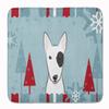 Caroline's Treasures BB1705RUG Winter Holiday Bull Terrier Machine Washable Memory Foam Mat, Bathroom Rug, Non-Slip Bath Mat, Durable Thick Washable Rugs for Kitchen, Bathroom Quick Dry, Decorative Ar view 1