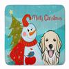 Caroline's Treasures BB1825RUG Snowman with Golden Retriever Machine Washable Memory Foam Mat, Bathroom Rug, Non-Slip Bath Mat, Durable Thick Washable Rugs for Kitchen, Bathroom Quick Dry, Decorative view 1