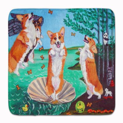 Caroline's Treasures 7319RUG Corgi Birth of Venus Machine Washable Memory Foam Mat, Bathroom Rug, Non-Slip Bath Mat, Durable Thick Washable Rugs for Kitchen, Bathroom Quick Dry, Decorative Artwork,