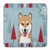 Caroline's Treasures BB1721RUG Winter Holiday Shiba Inu Machine Washable Memory Foam Mat, Bathroom Rug, Non-Slip Bath Mat, Durable Thick Washable Rugs for Kitchen, Bathroom Quick Dry, Decorative Artwo view 1