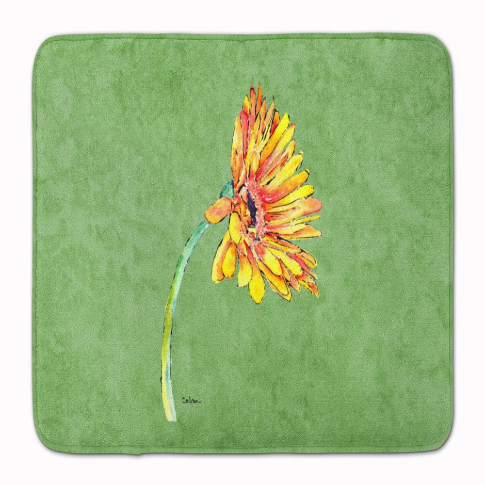 Caroline's Treasures 8854RUG Gerber Daisy Orange Machine Washable Memory Foam Mat, Bathroom Rug, Non-Slip Bath Mat, Durable Thick Washable Rugs for Kitchen, Bathroom Quick Dry, Decorative Artwork,