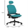 Steelcase Leap Task Chair: Black Base - Armless - Headrest - Standard Carpet Casters view 3