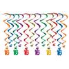 Multicolor"16" Hanging Swirls (12 Pcs) - 1 Pack view 1