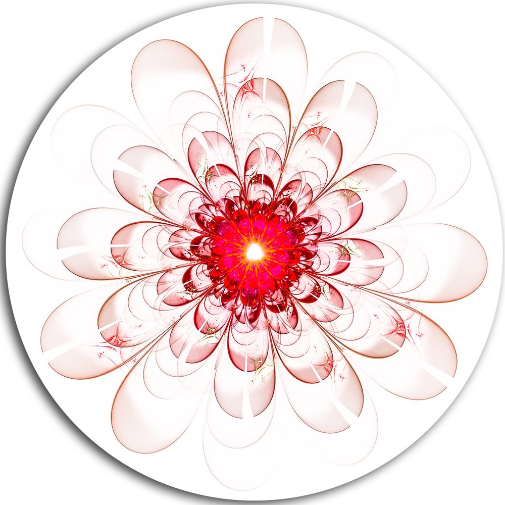 Designart MT10337 C11 Full Bloom Fractal Flower in Red Flower Disc, 11" x 11", Red