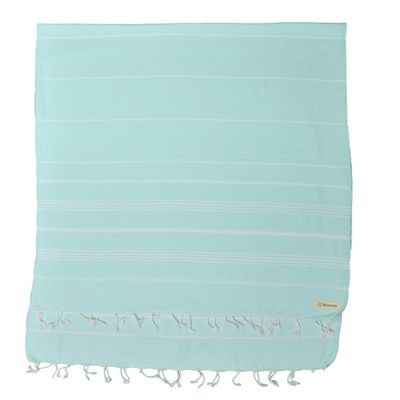 Bersuse Towels Anatolia XL Beach Blanket Throw Blanket Turkish Towel 100% Cotton Extra-Large Quick-Dry Lightweight Premium Peshtemal Towel - 61x82 Inches, Aqua Marine (Set of 3)