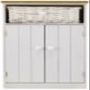 Hagiwara MTR-6438 Toilet Rack, Toilet Storage Shelf, Finished Product, Basket Included, Middle, Open Door, White view 3