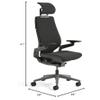Steelcase Gesture Office Desk Chair with Headrest Cogent Connect Turmeric Fabric Low Black Frame Hard Floor Caster Wheels Hard Floor Caster Wheels view 3