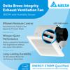Delta Breez Integrity Exhaust Bathroom Fan 80 CFM Energy Efficient Quiet Operation Ceiling and Wall Mount Motor with Humidity Sensor, White view 2