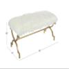 Deco 79 Metal Home Bench Entryway Bench with White Faux Fur Top, 42" x 17" x 20", Gold view 3
