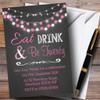 Chalk Pink Lights 20th Personalized Birthday Party Invitations view 1