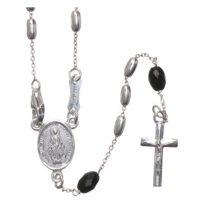Holyart Rosary in 925 Silver and Oval Crystal Grains Measuring 4mm