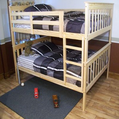 A & L Furniture Slat Mission Bunkbed, Full, Black
