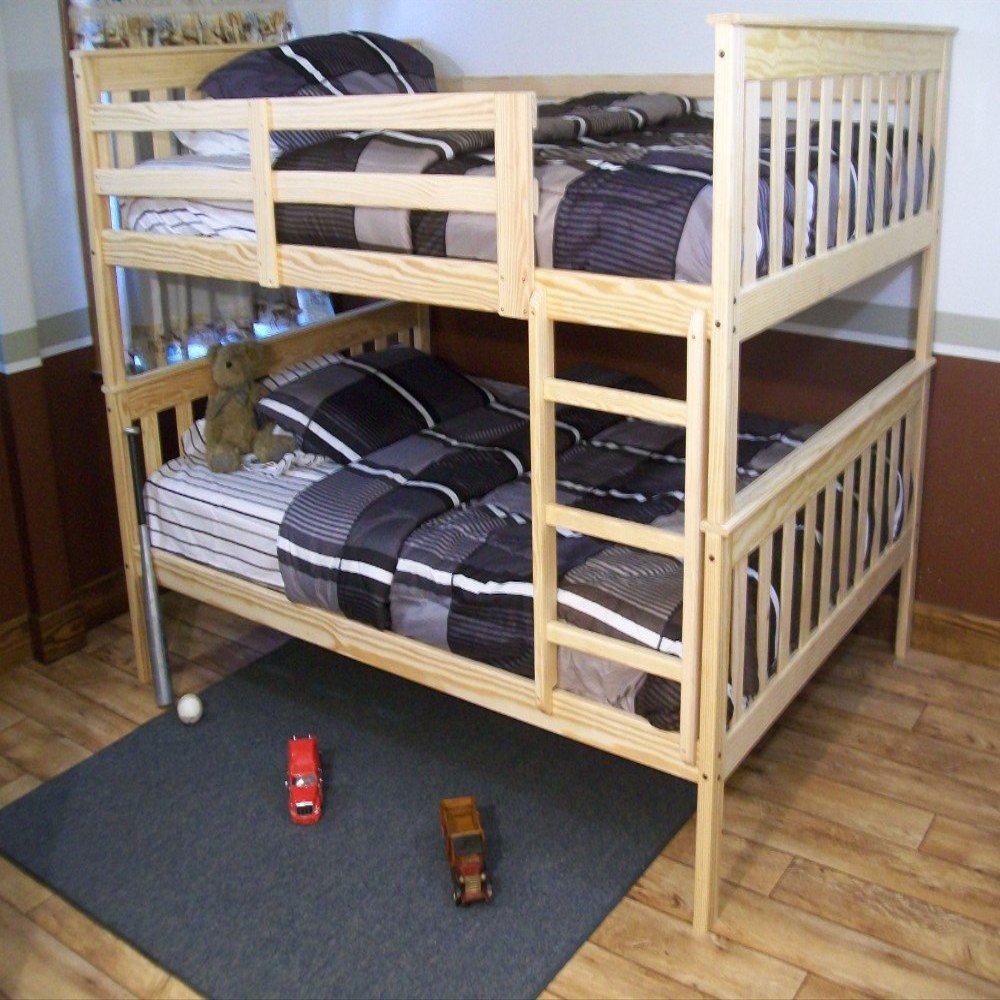 A & L Furniture Slat Mission Bunkbed, Full, Black