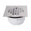 2" Sch 40 PVC Shower Drains W/ 4-1/4" Square Cover in Polished Chrome view 1