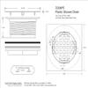 2" Sch 40 PVC Shower Drains W/ 4-1/4" Square Cover in Polished Chrome view 2