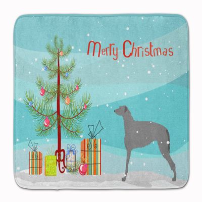 Caroline's Treasures Scottish Deerhound Merry Christmas Tree Floor Mat, 19" x 27", Multicolor