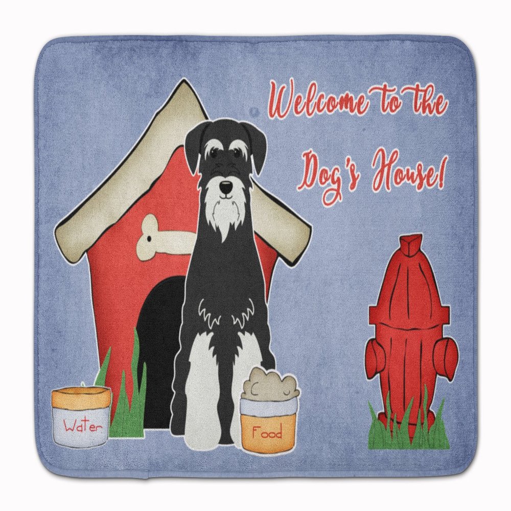Caroline's Treasures BB2787RUG Dog House Collection Standard Schnauzer Salt and Pepper Machine Washable Memory Foam Mat, Bathroom Rug, Non-Slip Bath Mat, Durable Thick Washable Rugs for Kitchen, Bathr