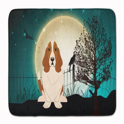 Caroline's Treasures BB2211RUG Halloween Scary Basset Hound Floor Mat, 19" x 27", Multicolor