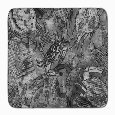 Caroline's Treasures 8953RUG Grey Canvas Abstract Crabs Machine Washable Memory Foam Mat, Bathroom Rug, Non-Slip Bath Mat, Durable Thick Washable Rugs for Kitchen, Bathroom Quick Dry, Decorative Artwo