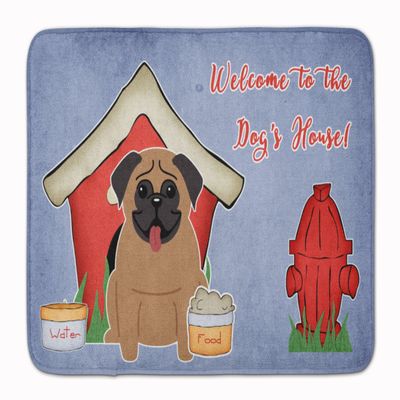 Caroline's Treasures BB2759RUG Dog House Collection Pug Brown Machine Washable Memory Foam Mat, Bathroom Rug, Non-Slip Bath Mat, Durable Thick Washable Rugs for Kitchen, Bathroom Quick Dry, Decorative