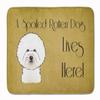 Caroline's Treasures BB1465RUG Bichon Frise Spoiled Dog Lives Here Machine Washable Memory Foam Mat, Bathroom Rug, Non-Slip Bath Mat, Durable Thick Washable Rugs for Kitchen, Bathroom Quick Dry, Decor view 1