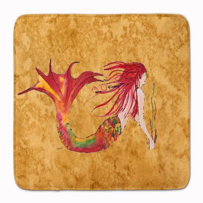 Caroline's Treasures 8727RUG Ginger Red Headed Mermaid on Gold Machine Washable Memory Foam Mat, Bathroom Rug, Non-Slip Bath Mat, Durable Thick Washable Rugs for Kitchen, Bathroom Quick Dry, Decorativ
