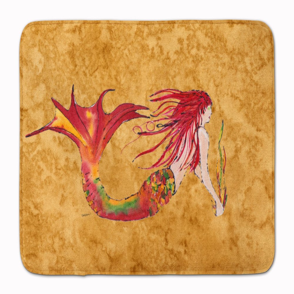 Caroline's Treasures 8727RUG Ginger Red Headed Mermaid on Gold Machine Washable Memory Foam Mat, Bathroom Rug, Non-Slip Bath Mat, Durable Thick Washable Rugs for Kitchen, Bathroom Quick Dry, Decorativ