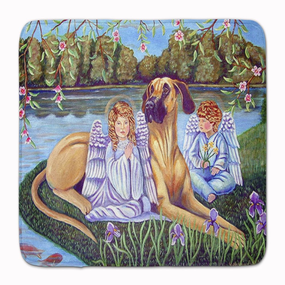 Caroline's Treasures 7507RUG Angels with Great Dane Machine Washable Memory Foam Mat, Bathroom Rug, Non-Slip Bath Mat, Durable Thick Washable Rugs for Kitchen, Bathroom Quick Dry, Decorative Artwork,
