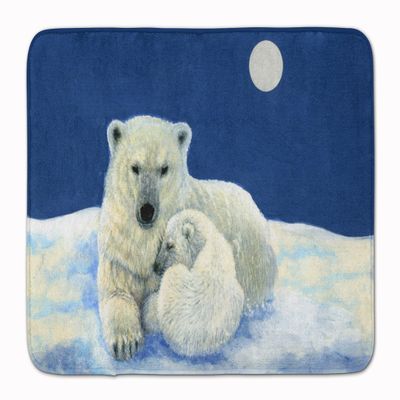 Caroline's Treasures BDBA0429RUG Polar Bears Moonlight Snuggle Machine Washable Memory Foam Mat, Bathroom Rug, Non-Slip Bath Mat, Durable Thick Washable Rugs for Kitchen, Bathroom Quick Dry, Decorativ