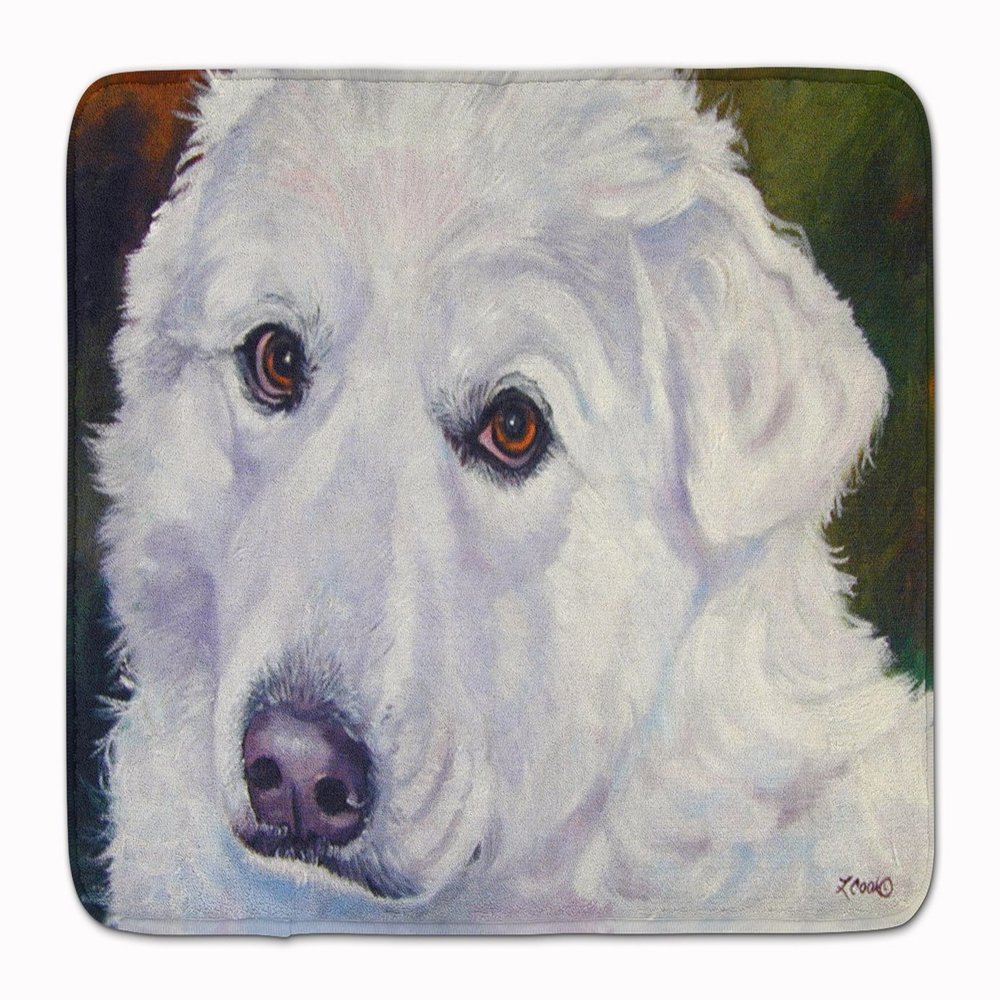 Caroline's Treasures 7418RUG Great Pyrenees Contemplation Machine Washable Memory Foam Mat, Bathroom Rug, Non-Slip Bath Mat, Durable Thick Washable Rugs for Kitchen, Bathroom Quick Dry, Decorative Art