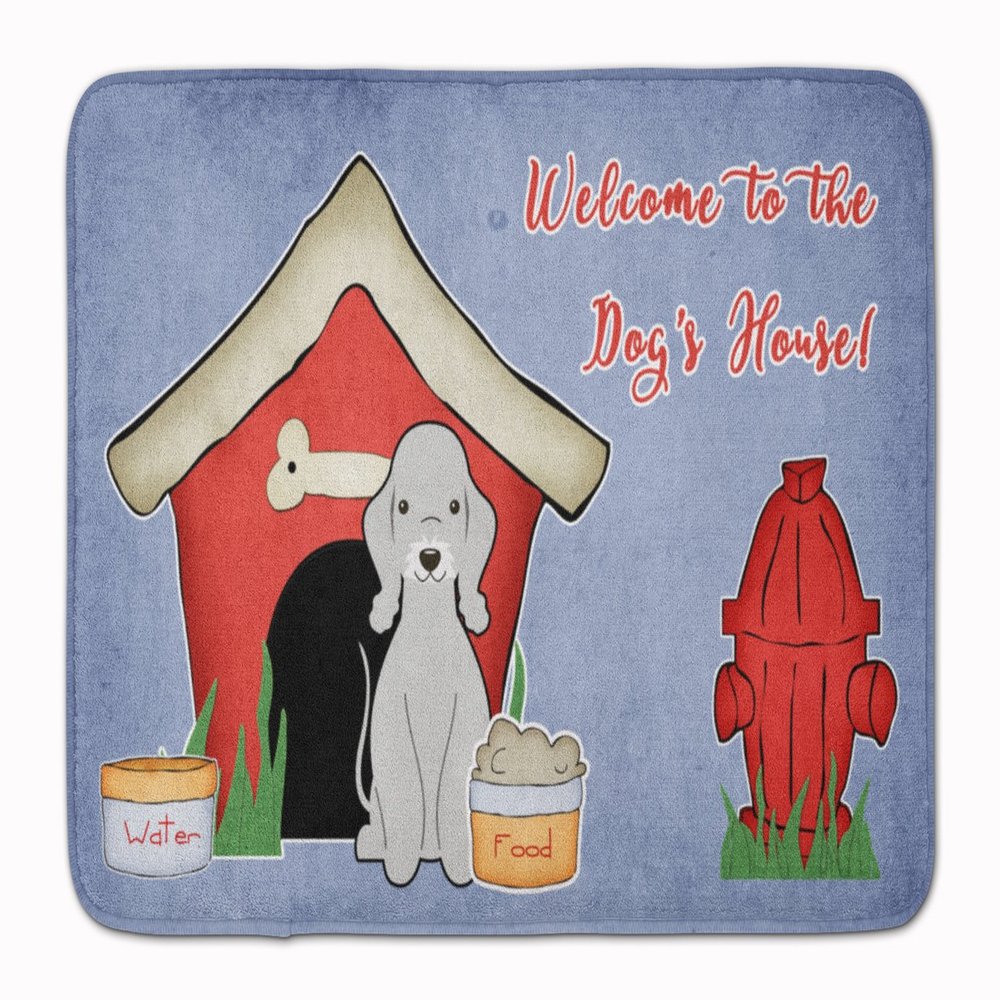 Caroline's Treasures BB2844RUG Dog House Collection Bedlington Terrier Blue Machine Washable Memory Foam Mat, Bathroom Rug, Non-Slip Bath Mat, Durable Thick Washable Rugs for Kitchen, Bathroom Quick D